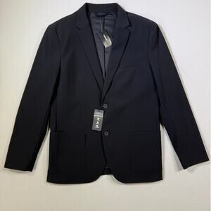 Alfani Men's Alfatech Notch Lapel Patch Pocket Blazer, Deep Black Large $140